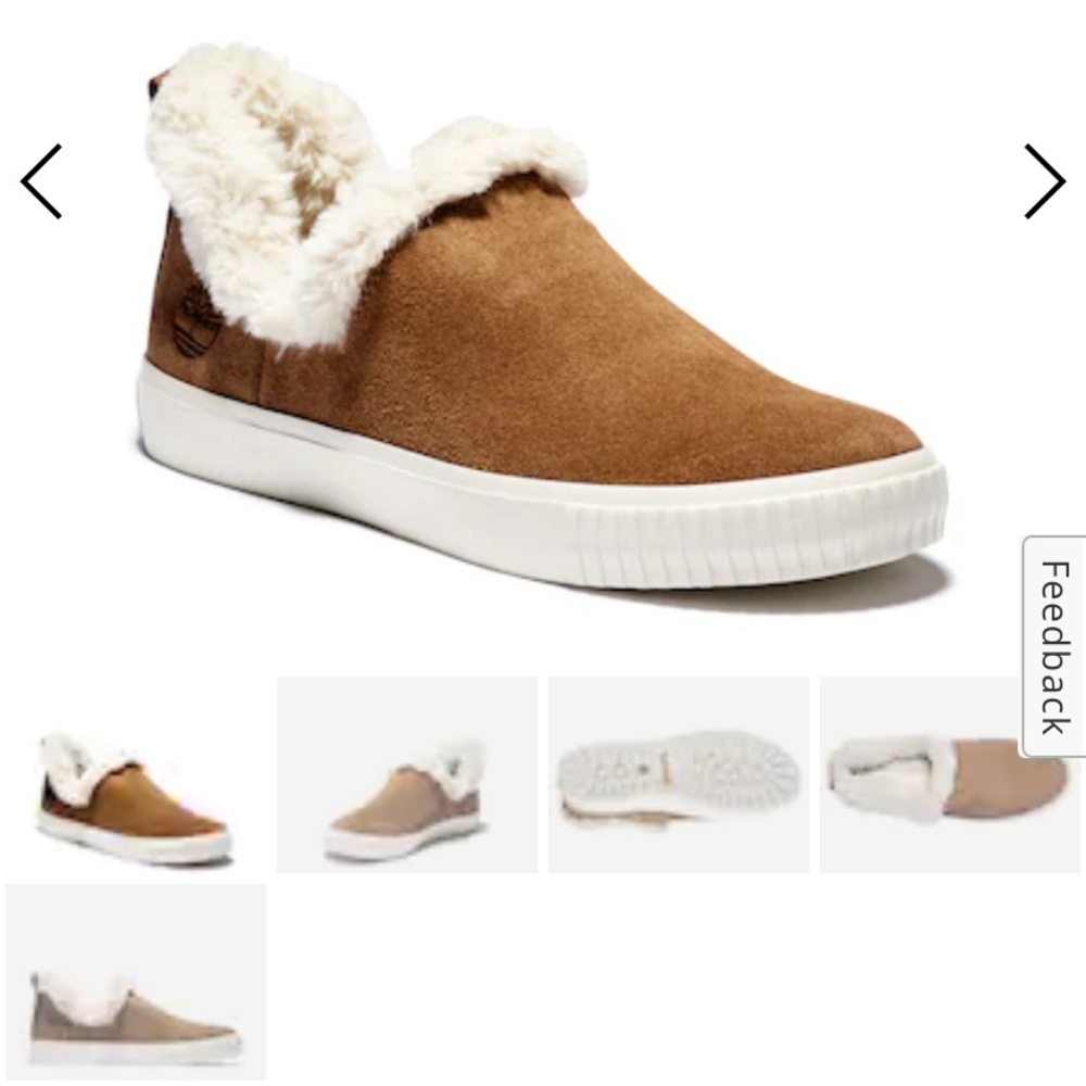 Women’s 8.0 slip on rust suede skyla bay timberland shoes.